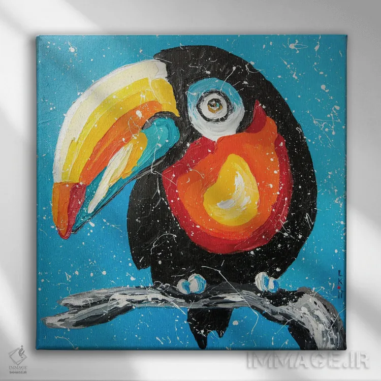 تابلو دکوراتیو توکان اثر کوپتسووا آرت - نمای روبهرو روی دیوار