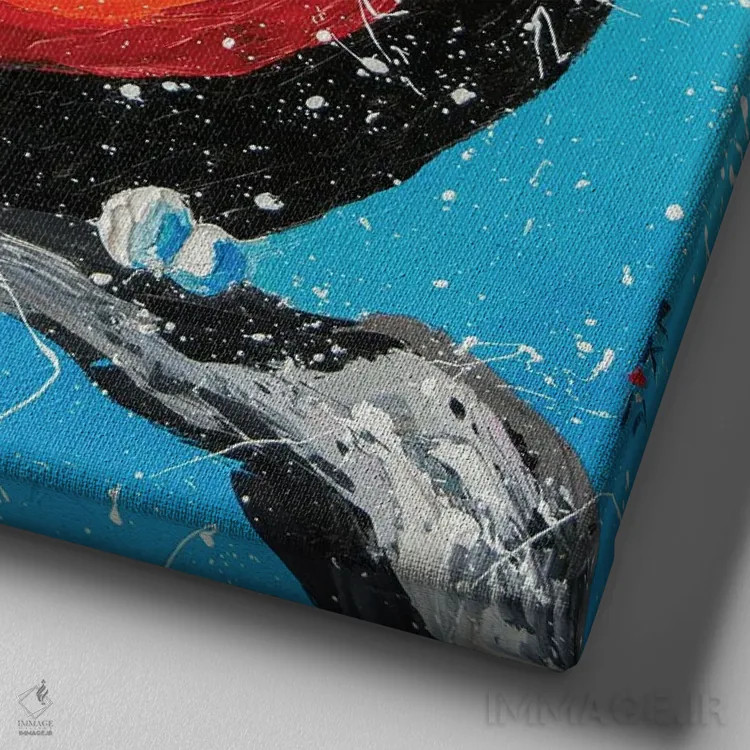 تابلو دکوراتیو توکان اثر کوپتسووا آرت - نمای نزدیک بافت بوم