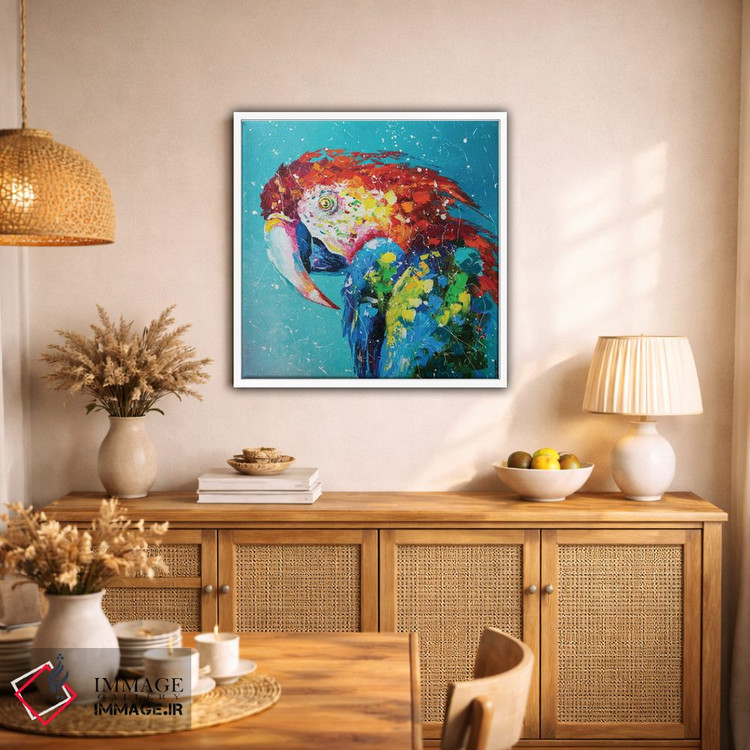 تابلو دکوراتیو طوطی ماکائو اثر کوپتسووا آرت - D1W
