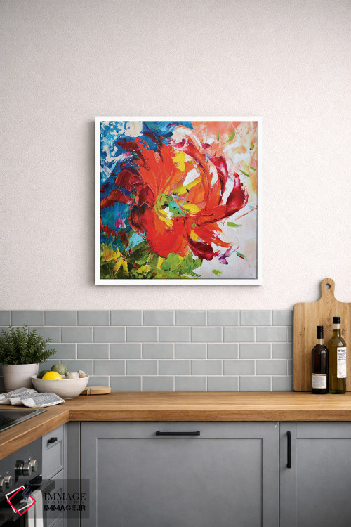 تابلو انتزاعی سوسن قرمز اثر کوپتسووا آرت - D3W
