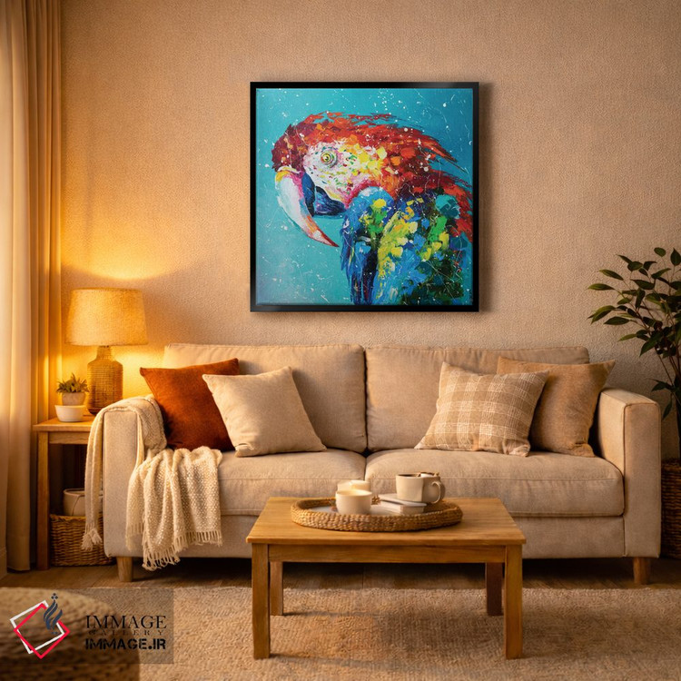 تابلو دکوراتیو طوطی ماکائو اثر کوپتسووا آرت - D4B