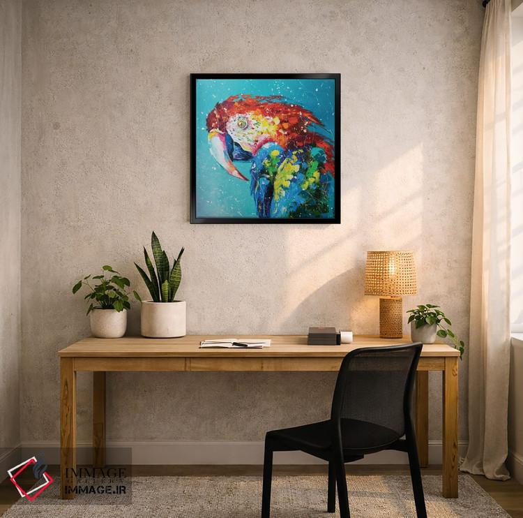 تابلو دکوراتیو طوطی ماکائو اثر کوپتسووا آرت - D6B