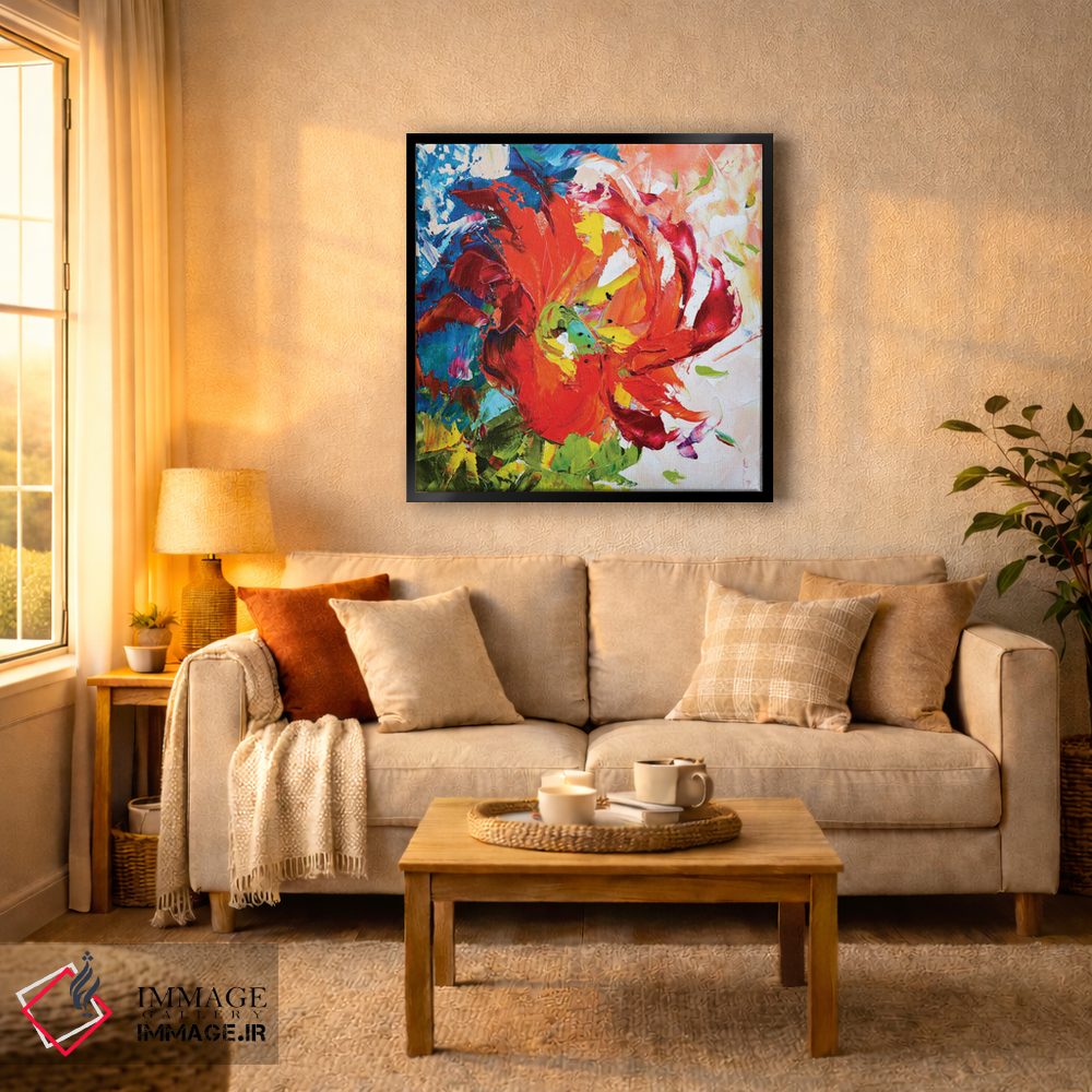 تابلو انتزاعی سوسن قرمز اثر کوپتسووا آرت - D6B