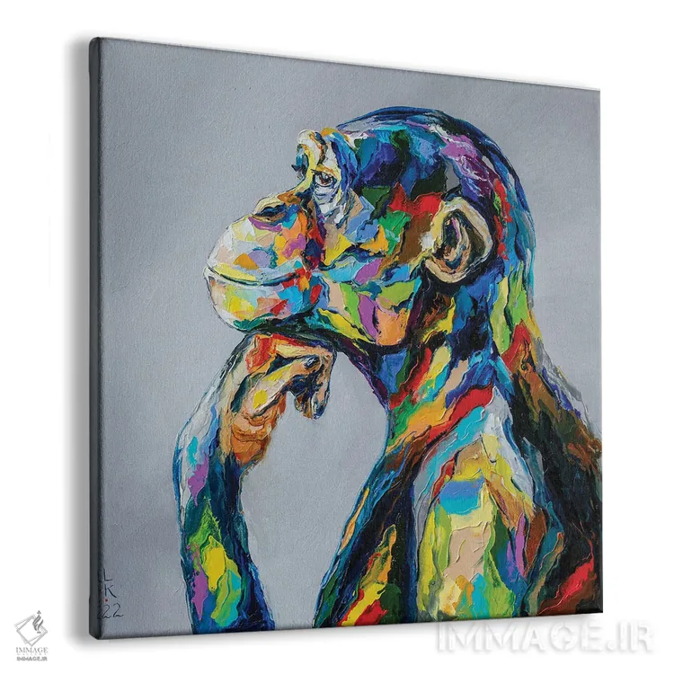 تابلو دکوراتیو شامپانزه خیال پرداز ۱ اثر کوپتسووا آرت - نمای پرسپکتیو محصول