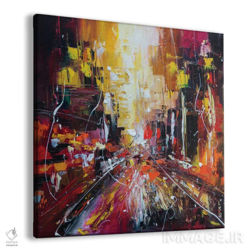 تابلو انتزاعی خیابان عصرگاهی اثر کوپتسووا آرت - نمای پرسپکتیو محصول