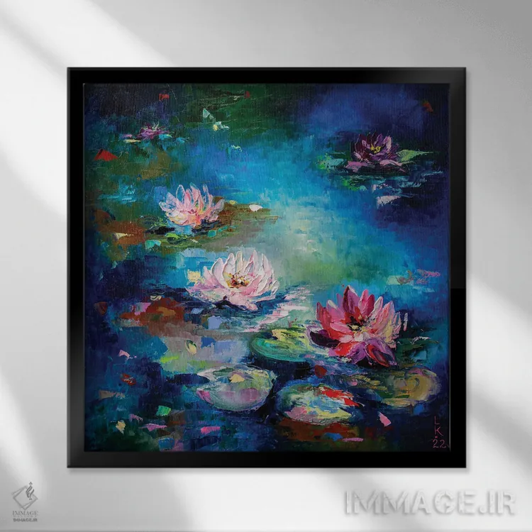 تابلو دکوراتیو قطعه ای از برکه جادویی اثر کوپتسووا آرت - نمای قابدار مشکی