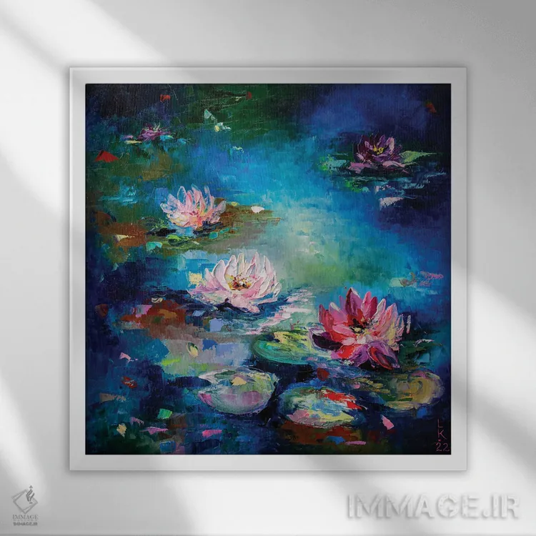 تابلو دکوراتیو قطعه ای از برکه جادویی اثر کوپتسووا آرت - نمای قابدار سفید