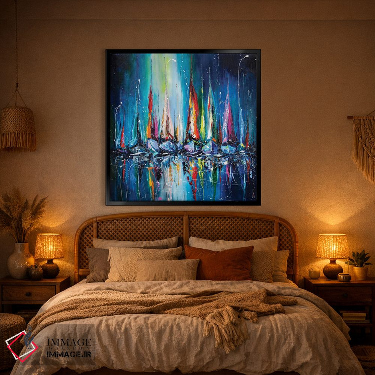 تابلو دکوراتیو قایق های بادبانی در بندر اثر کوپتسووا آرت - D2B