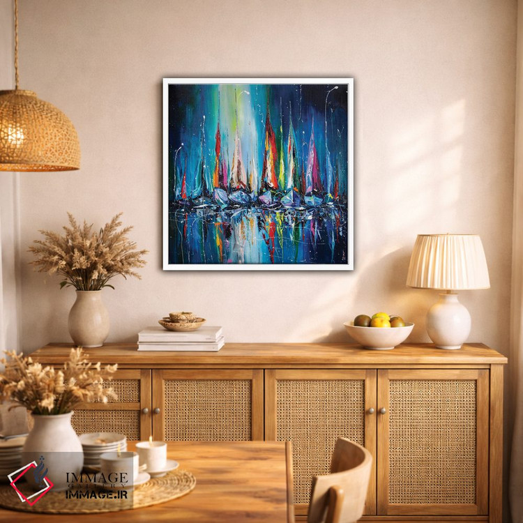 تابلو دکوراتیو قایق های بادبانی در بندر اثر کوپتسووا آرت - D1W