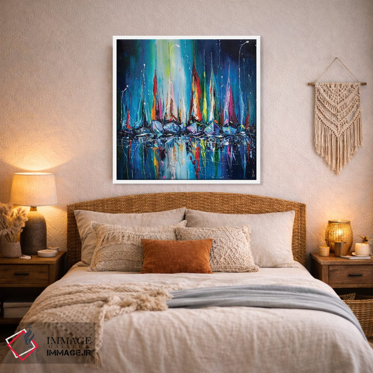 تابلو دکوراتیو قایق های بادبانی در بندر اثر کوپتسووا آرت - D3W
