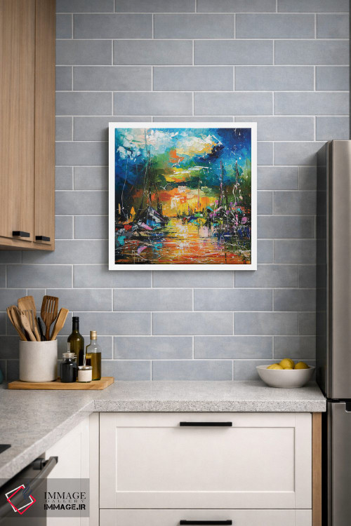 تابلو انتزاعی بندرگاه عصرگاهی اثر کوپتسووا آرت - D2W