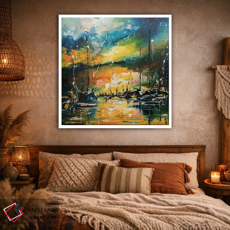 تابلو انتزاعی بندرگاه در غروب اثر کوپتسووا آرت - D1W