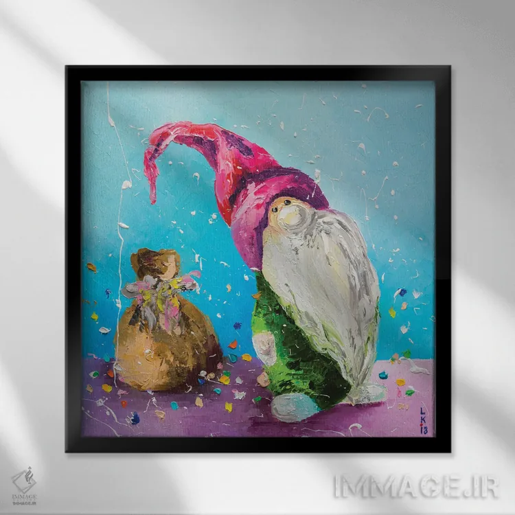 تابلو دکوراتیو هدیه برای تو اثر کوپتسووا آرت - نمای قابدار مشکی