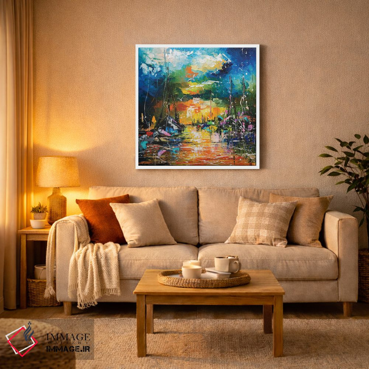 تابلو انتزاعی بندرگاه عصرگاهی اثر کوپتسووا آرت - D1W