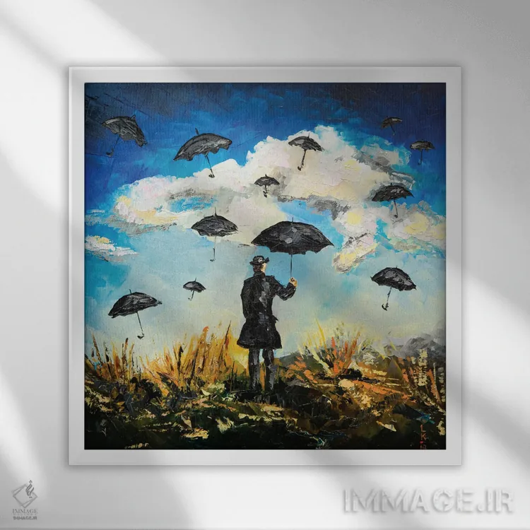 تابلو دکوراتیو هر جایی جز اینجا اثر کوپتسووا آرت - نمای قابدار سفید