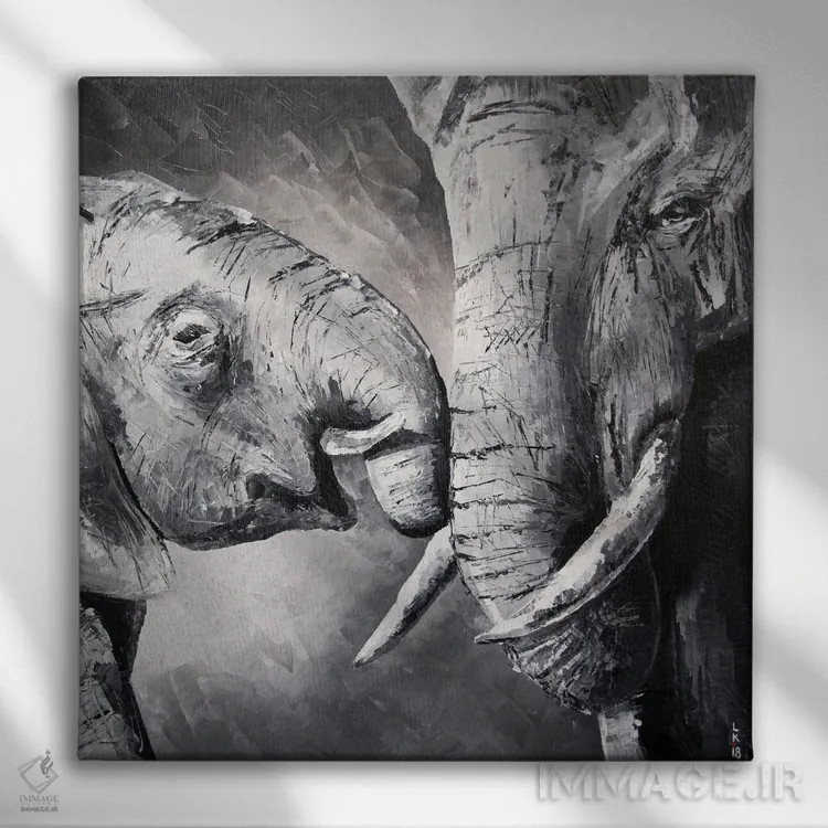 تابلو دکوراتیو مادری اثر کوپتسووا آرت - نمای روبهرو روی دیوار