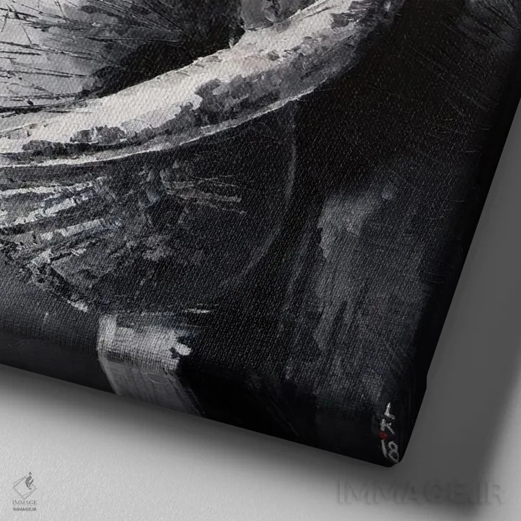 تابلو دکوراتیو مادری اثر کوپتسووا آرت - نمای نزدیک بافت بوم