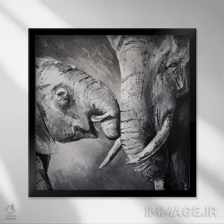 تابلو دکوراتیو مادری اثر کوپتسووا آرت - نمای قابدار مشکی