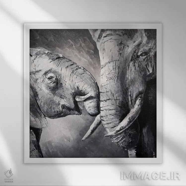 تابلو دکوراتیو مادری اثر کوپتسووا آرت - نمای قابدار سفید