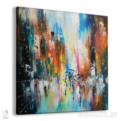 تابلو انتزاعی باران در خیابان اثر کوپتسووا آرت - نمای پرسپکتیو محصول
