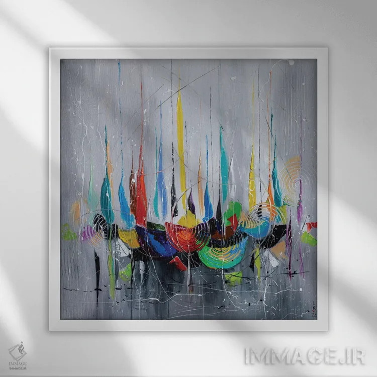 تابلو دکوراتیو مسابقه قایق رانی اثر کوپتسووا آرت - نمای قابدار سفید