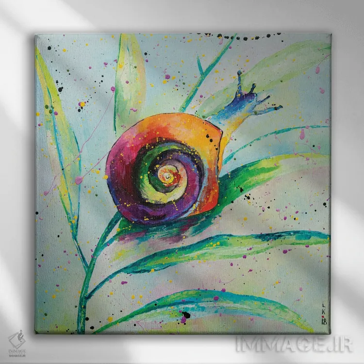تابلو دکوراتیو حلزون اثر کوپتسووا آرت - نمای روبهرو روی دیوار