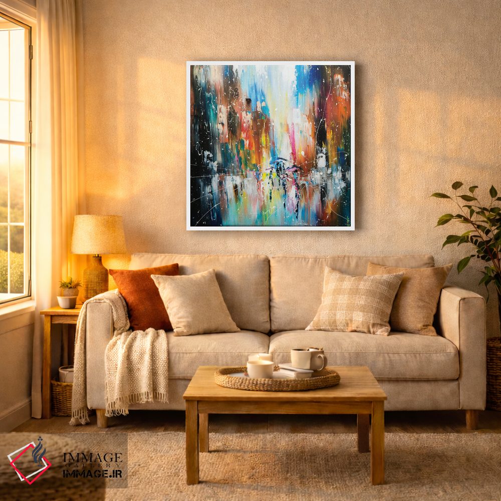 تابلو انتزاعی باران در خیابان اثر کوپتسووا آرت - D3W