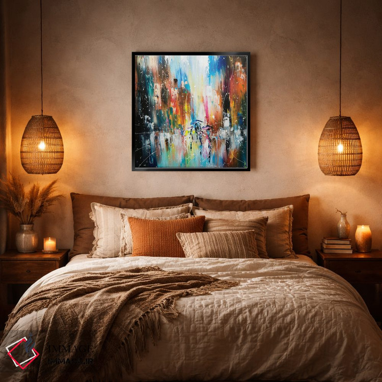 تابلو انتزاعی باران در خیابان اثر کوپتسووا آرت - D6B