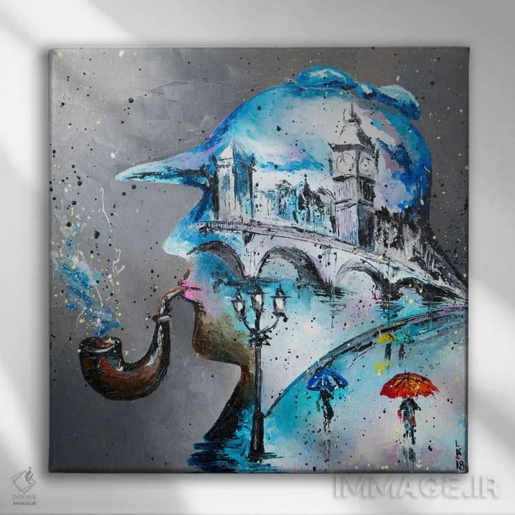 تابلو دکوراتیو آقای هولمز اثر کوپتسووا آرت - نمای روبهرو روی دیوار