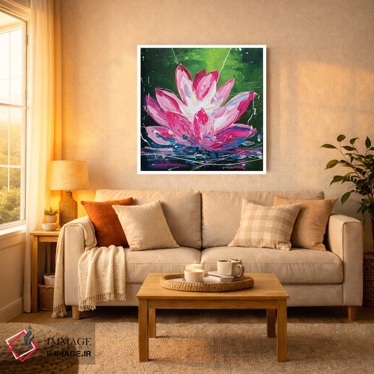 تابلو دکوراتیو نیلوفر آبی صورتی اثر کوپتسووا آرت - D2W