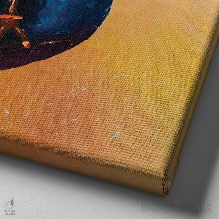 تابلو دکوراتیو الاغ پرش کننده اثر کوپتسووا آرت - نمای نزدیک بافت بوم