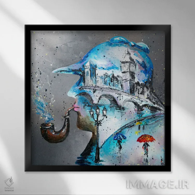 تابلو دکوراتیو آقای هولمز اثر کوپتسووا آرت - نمای قابدار مشکی