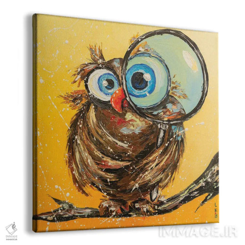 تابلو دکوراتیو پرنده کنجکاو اثر کوپتسووا آرت - نمای پرسپکتیو محصول