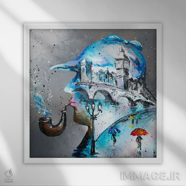 تابلو دکوراتیو آقای هولمز اثر کوپتسووا آرت - نمای قابدار سفید