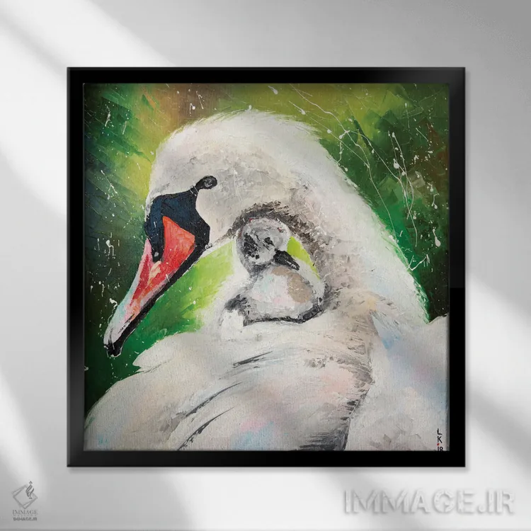 تابلو دکوراتیو مهر مادری اثر کوپتسووا آرت - نمای قابدار مشکی