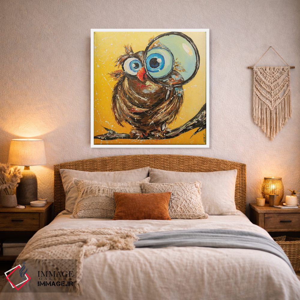 تابلو دکوراتیو پرنده کنجکاو اثر کوپتسووا آرت - D2W