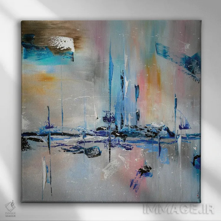 تابلو انتزاعی صبح اسرارآمیز اثر کوپتسووا آرت - نمای روبهرو روی دیوار