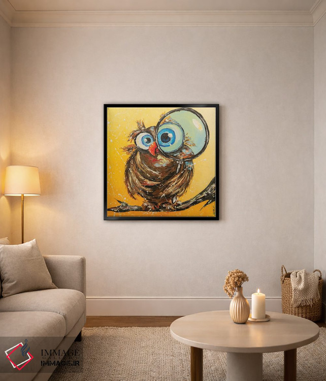 تابلو دکوراتیو پرنده کنجکاو اثر کوپتسووا آرت - D4B