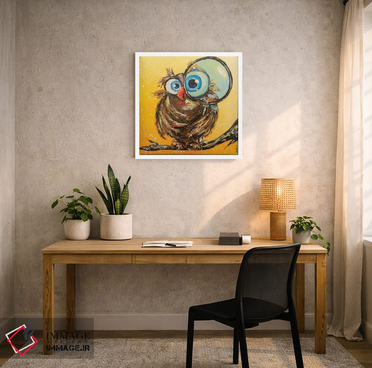 تابلو دکوراتیو پرنده کنجکاو اثر کوپتسووا آرت - D5W