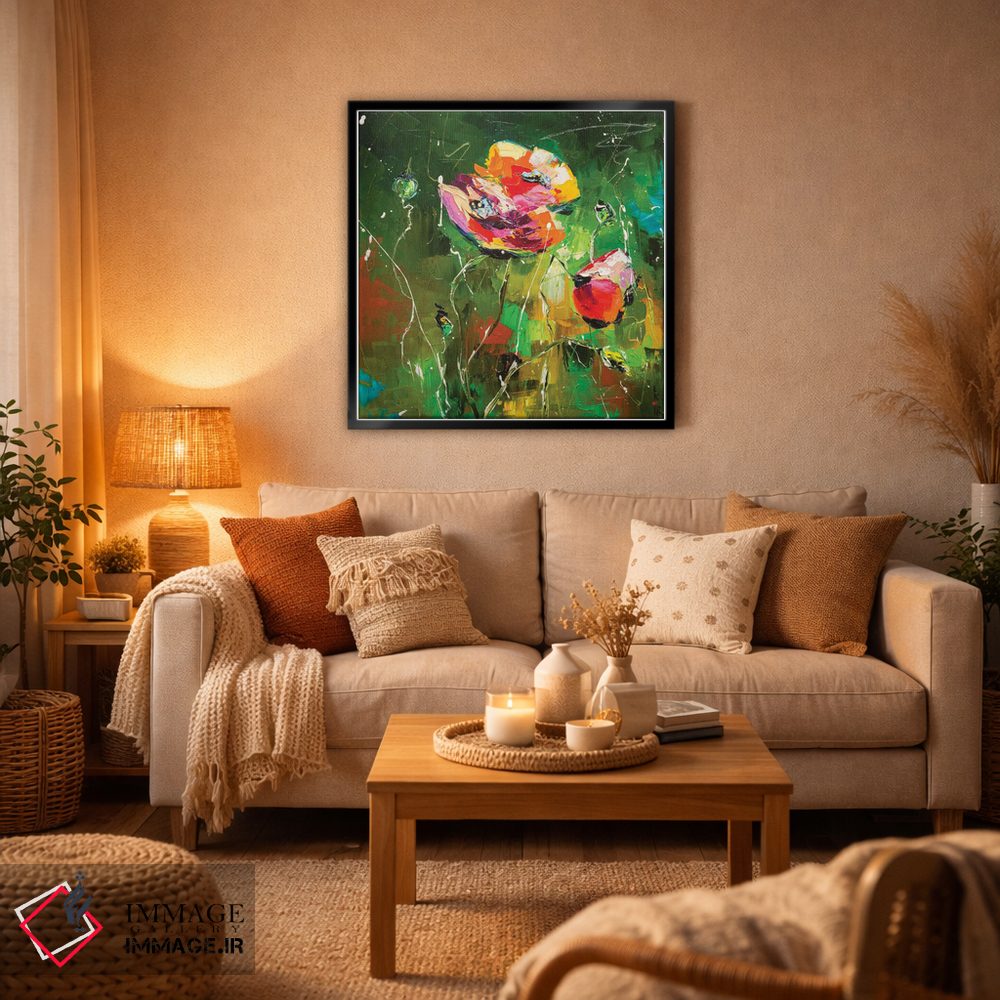 تابلو انتزاعی شقایق ها ۱ اثر کوپتسووا آرت - D6B