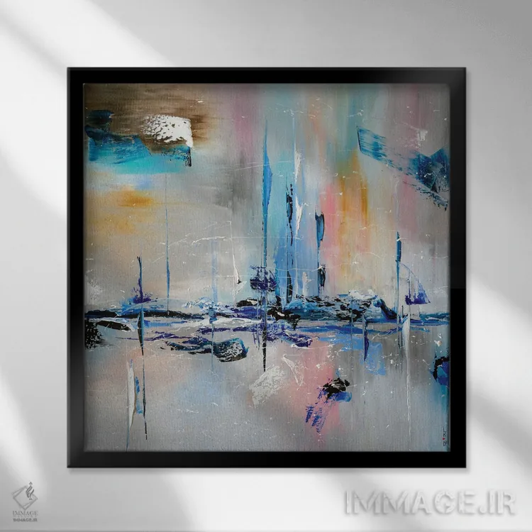 تابلو انتزاعی صبح اسرارآمیز اثر کوپتسووا آرت - نمای قابدار مشکی