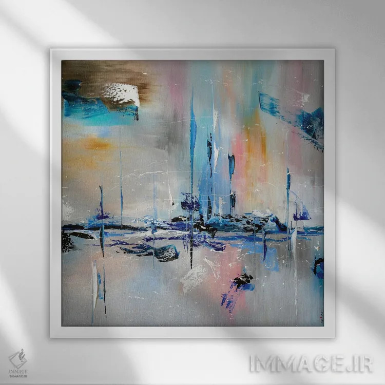 تابلو انتزاعی صبح اسرارآمیز اثر کوپتسووا آرت - نمای قابدار سفید