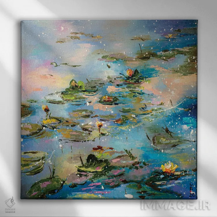 تابلو دکوراتیو برکه عصرگاهی اثر کوپتسووا آرت - نمای روبهرو روی دیوار