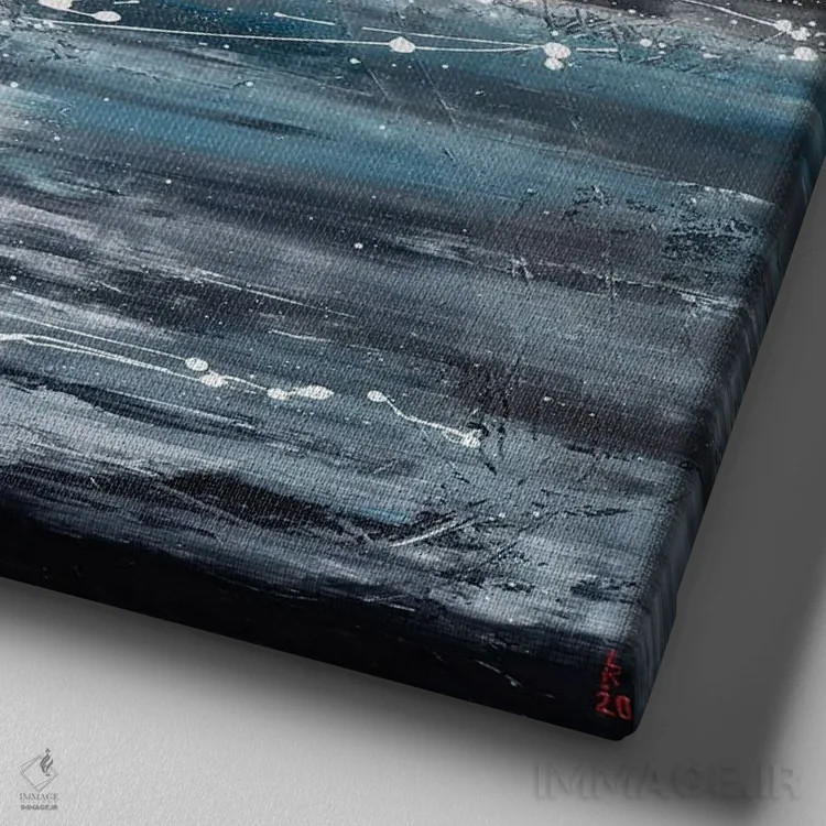 تابلو انتزاعی آرامش اثر کوپتسووا آرت - نمای نزدیک بافت بوم