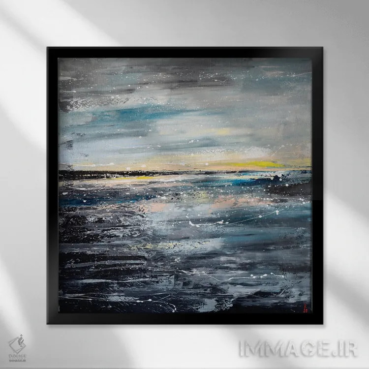 تابلو انتزاعی آرامش اثر کوپتسووا آرت - نمای قابدار مشکی