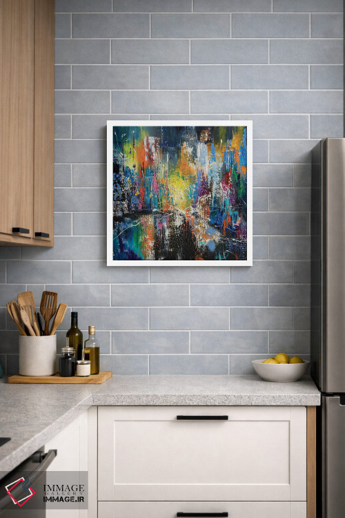 تابلو انتزاعی شهر شبانه اثر کوپتسووا آرت - D2W