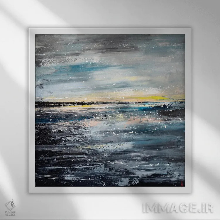 تابلو انتزاعی آرامش اثر کوپتسووا آرت - نمای قابدار سفید