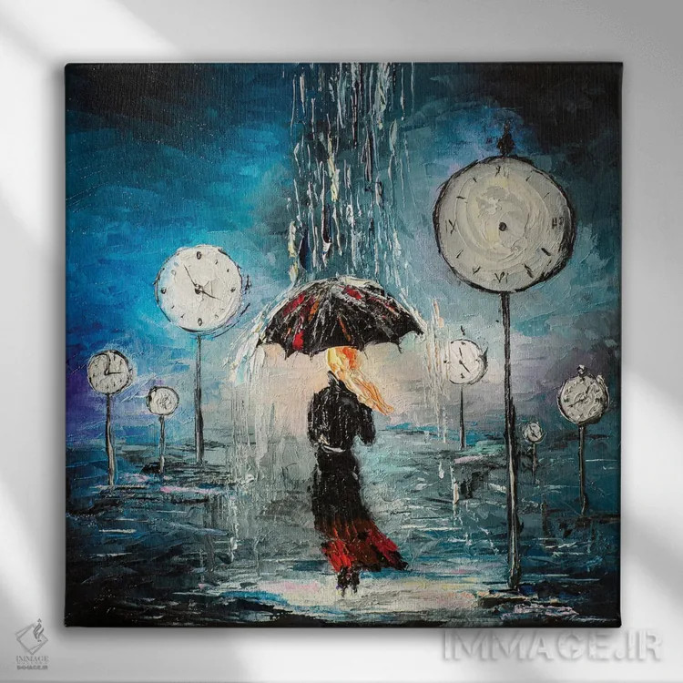 تابلو دکوراتیو زمان در حال گذر است اثر کوپتسووا آرت - نمای روبهرو روی دیوار
