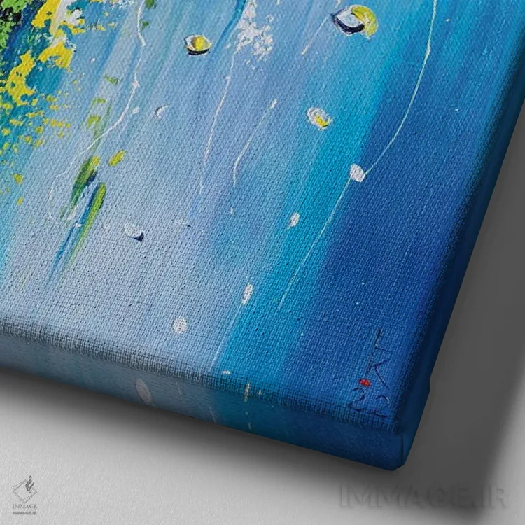 تابلو دکوراتیو لیموناد اثر کوپتسووا آرت - نمای نزدیک بافت بوم