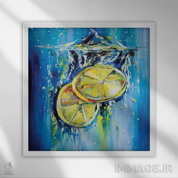 تابلو دکوراتیو لیموناد اثر کوپتسووا آرت - نمای قابدار سفید